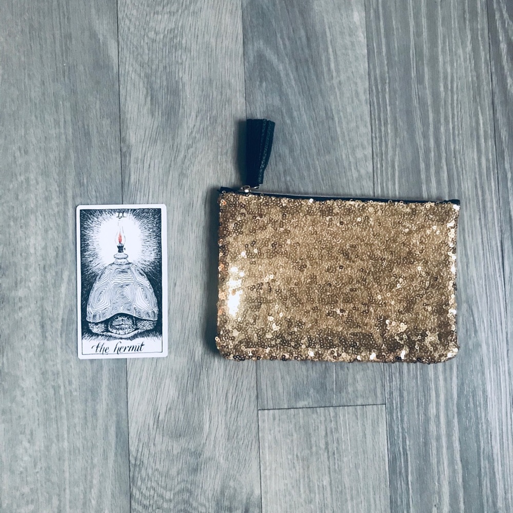 ipsy |  Sequined & Faux Leather Bag | NWOT